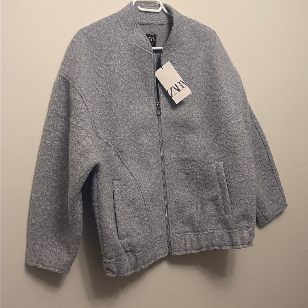 Zara Gray Textured Jacket